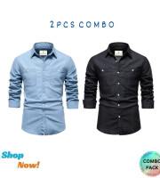 CT6.2 Pcs Denim-Double-Poket- Black+Light Sky